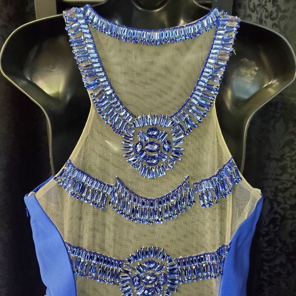 RACHEL ALLAN BLUE HOMECOMING DRESS - Picture 7 of 9